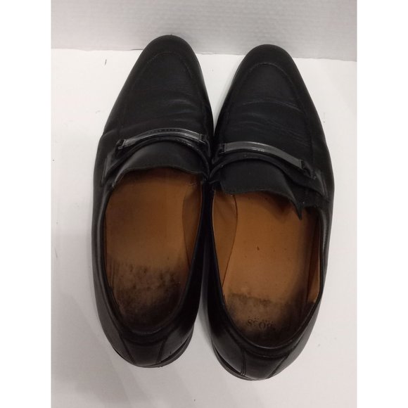 Hugo Boss Black 12 Leather Business Casual Occasion Slip On Logo Loafer Shoes main image 5